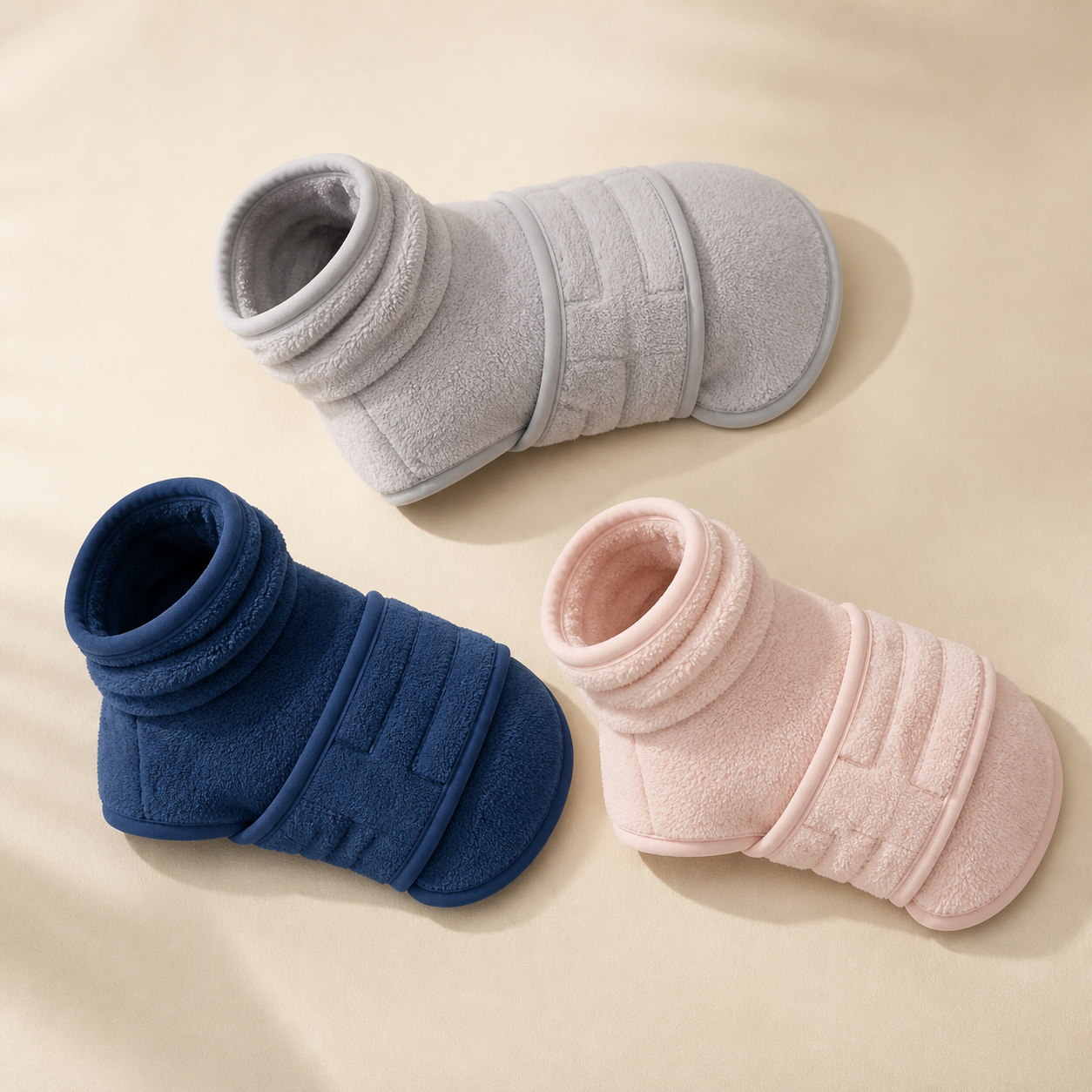 Blue, Gray, and Pink TowelPup dog drying robes shown together